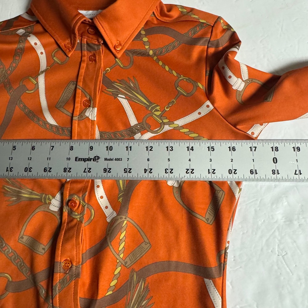 PS of Sweden Hermine Magic Shirt Orange Equestrian Print Top XS 40025-315 - Picture 6 of 8